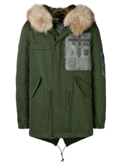 Shop Mr & Mrs Italy Embroidered Midi Parka In Green