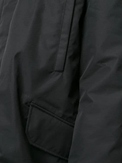 Shop Raf Simons Hooded Logo Parka Coat In Black