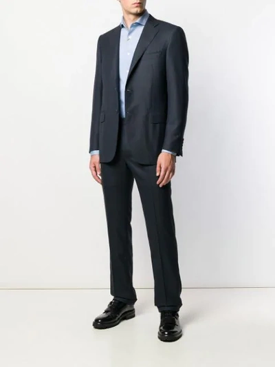 Shop Canali Single-breasted Wool Suit - Blue