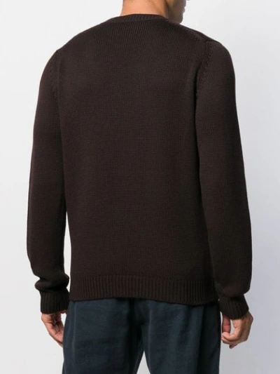 Shop Roberto Collina Fine Waffle Knit Jumper In Brown