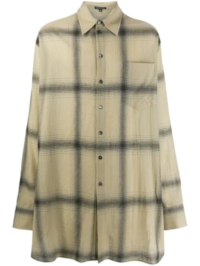 Shop Ann Demeulemeester Oversized Check-patterned Shirt In Neutrals