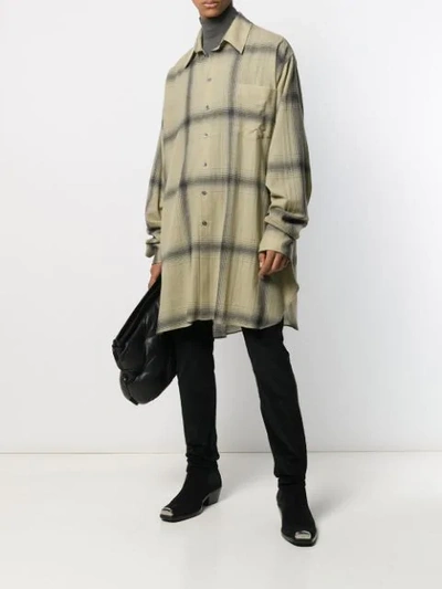 Shop Ann Demeulemeester Oversized Check-patterned Shirt In Neutrals