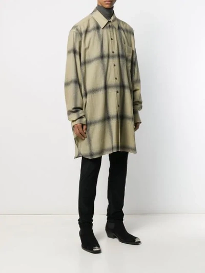 Shop Ann Demeulemeester Oversized Check-patterned Shirt In Neutrals