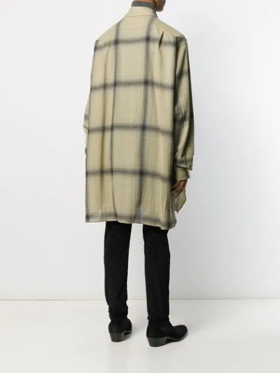 Shop Ann Demeulemeester Oversized Check-patterned Shirt In Neutrals