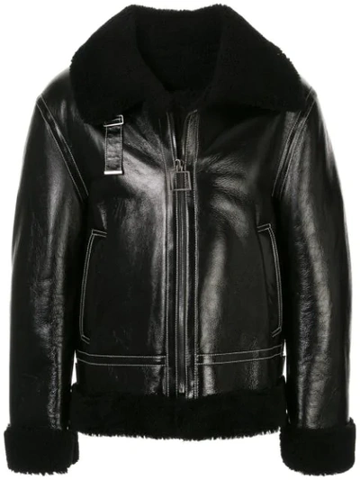 Shop Wooyoungmi Shearling Jacket In Black