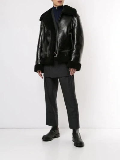 Shop Wooyoungmi Shearling Jacket In Black