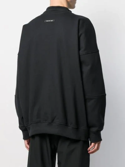 Shop Fear Of God 'fg' Embroidered Hoodie In Black