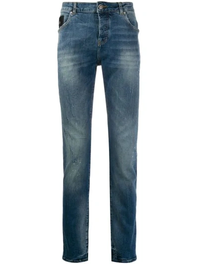 Shop John Richmond Amsack Distressed Detail Jeans In Blue