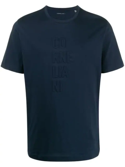 Shop Corneliani 3d Logo T-shirt In Blue