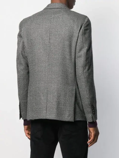 Dell'oglio Houndstooth Check Blazer In Black