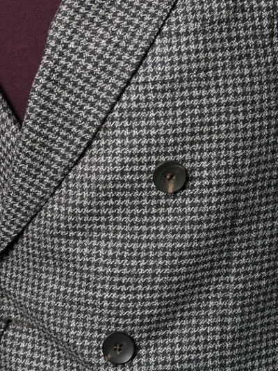 Dell'oglio Houndstooth Check Blazer In Black