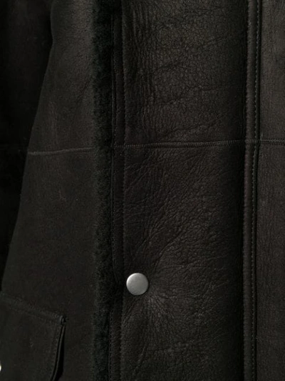 Shop Rick Owens Draped Detail Coat In Black