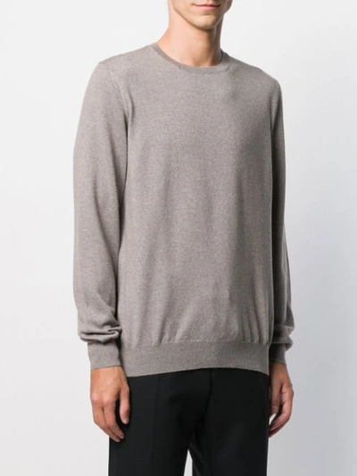 Shop Fay Crew Neck Jumper In Neutrals