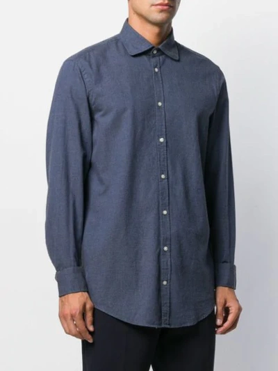 Shop Massimo Alba Long-sleeve Fitted Shirt In Blue