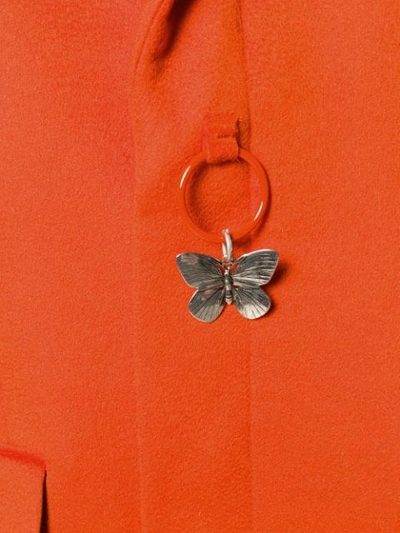 Shop Raf Simons Embellished Oversized Coat In Orange