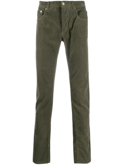 Shop Les Hommes Urban Mid-rise Slim Fit Jeans In Green