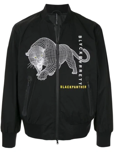 Shop Blackbarrett Panther Print Bomber Jacket In Black