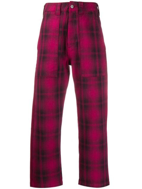 red checked trousers