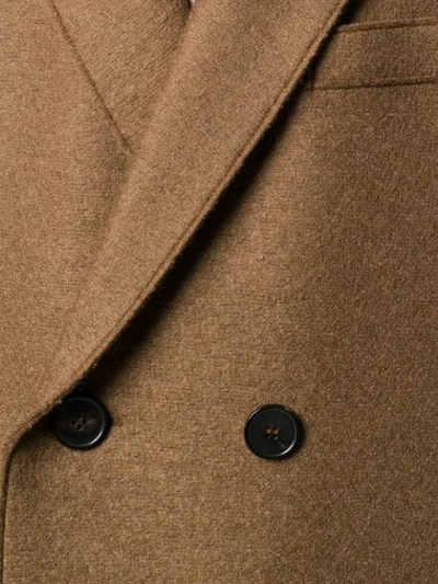 Shop Harris Wharf London Double-breasted Peacoat In Brown