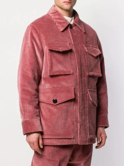 Shop Ami Alexandre Mattiussi Sherpa-lined Safari Jacket In Pink