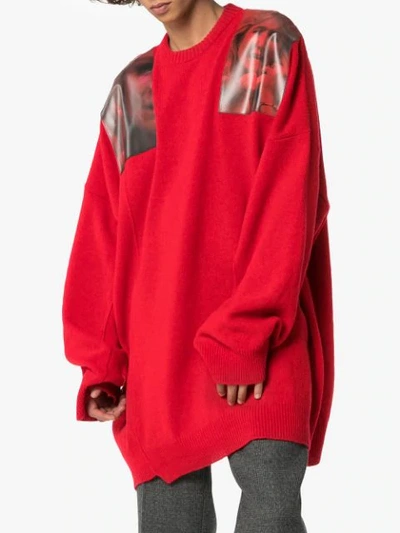 Shop Raf Simons Oversized Photograph-print Jumper In Red