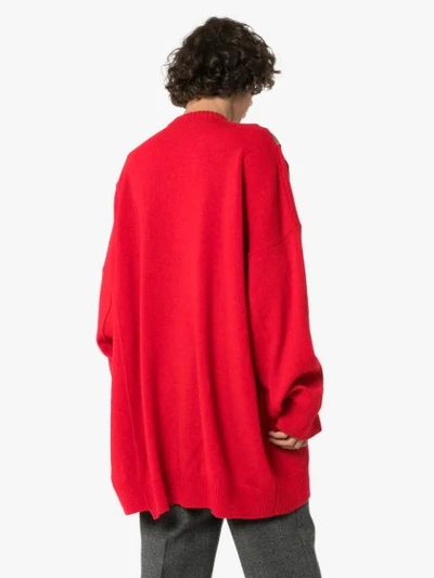 Shop Raf Simons Oversized Photograph-print Jumper In Red