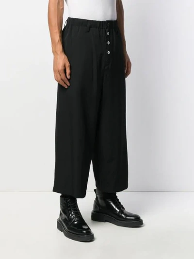 Shop Yohji Yamamoto Wide Leg Pants In Black