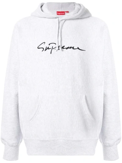 Shop Supreme Signature Logo Hoodie In White