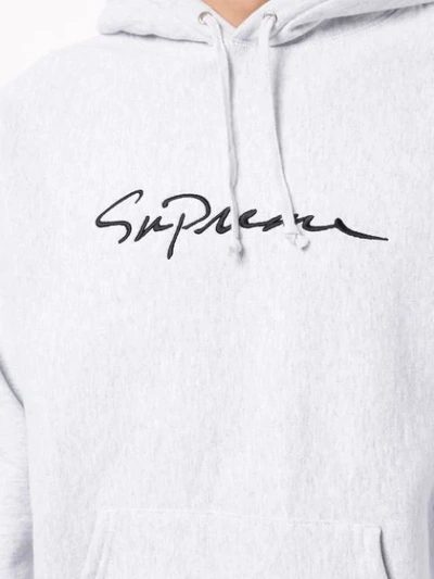 Shop Supreme Signature Logo Hoodie In White