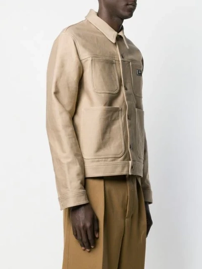 Shop Ami Alexandre Mattiussi Worker Jacket In Neutrals