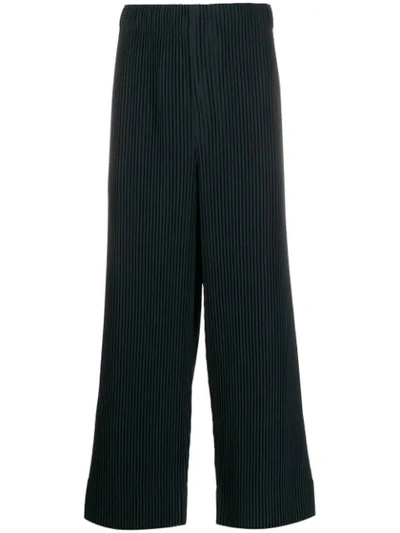 Shop Issey Miyake Pleated Casual Trousers In Blue