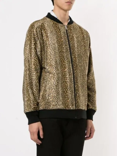 Needles Leopard-print Velour Bomber Jacket In Black