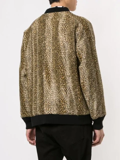 Needles Leopard-print Velour Bomber Jacket In Black