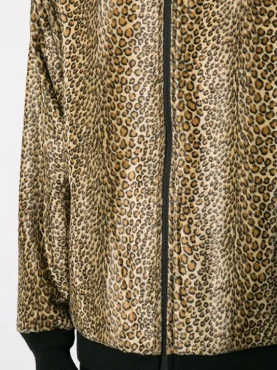 Needles Leopard-print Velour Bomber Jacket In Black