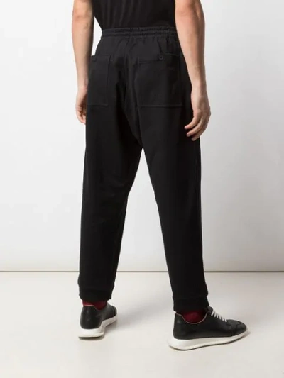 Shop Y-3 Tri-stripe Elasticated Track Pants In Black