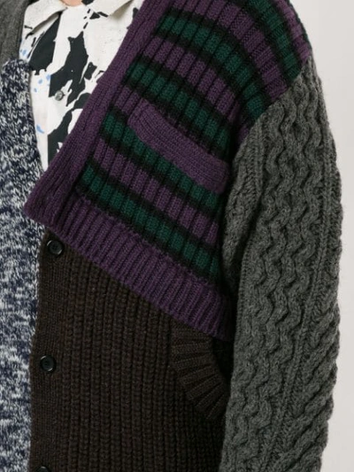 Shop Kolor Knitted Wool Cardigan In Grey