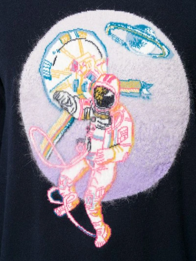 Shop Valentino Astronaut-embroidered Sweatshirt In Blue