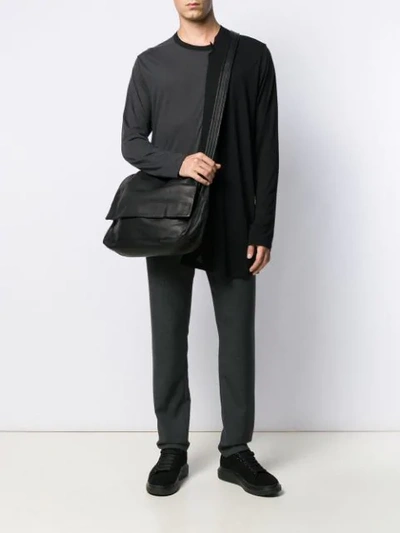 Shop Yohji Yamamoto Two Tone Sweatshirt In Black