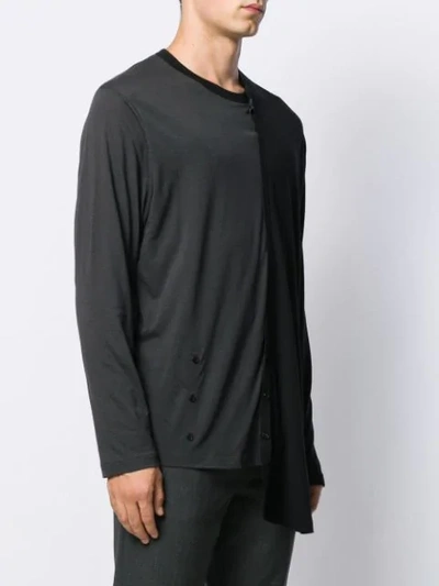 Shop Yohji Yamamoto Two Tone Sweatshirt In Black