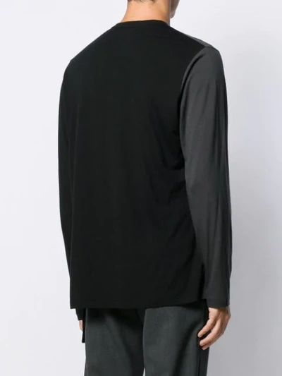 Shop Yohji Yamamoto Two Tone Sweatshirt In Black