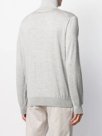 Shop Ermenegildo Zegna X Maserati Knitted Roll Neck Jumper In Grey