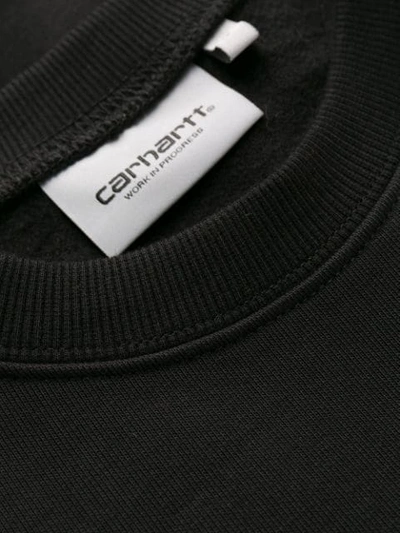 Shop Carhartt Embroidered Logo Sweatshirt In Black