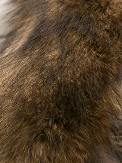 Shop Moncler Augert Padded Fur-trimmed Hood Coat In Neutrals