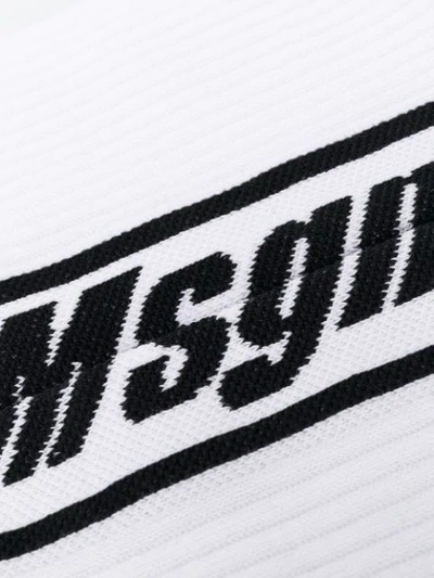 Shop Msgm Logo Printed Socks In White