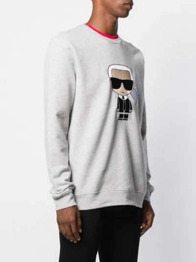 Shop Karl Lagerfeld Karl Print Sweatshirt In Grey