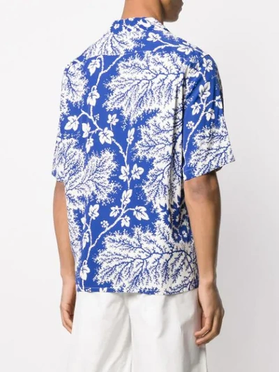 Shop Alexander Mcqueen Floral Short-sleeved Shirt In Blue