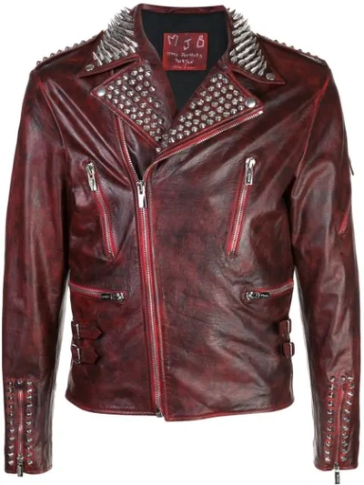 Shop Mjb Marc Jacques Burton Corsten Biker Jacket In Red