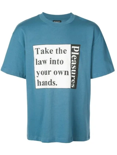 Shop Pleasures Digital Print T-shirt In Blue