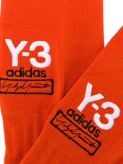 Shop Y-3 X Adidas Embroidered Logo Socks In Yohred