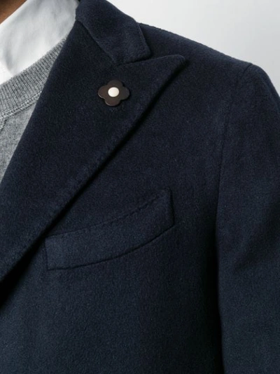 Shop Lardini Single Breasted Coat In Blue